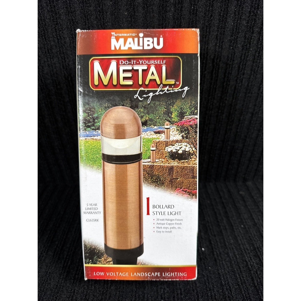 Intermatic Malibu CL635RK Low Voltage Bollard Metal Capped 20W Antique Copper